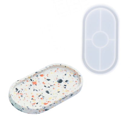 Jesmonite silikoninė forma padėkliuko liejimui, 9,4x17,8 cm