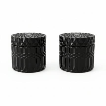 Juodos spalvos stikliniai indeliai žvakėms 225 ml