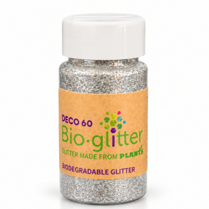 DECO 60 Bioglitter® SPARKLE – biologiškai skaidūs blizgučiai, SILVER 50 g