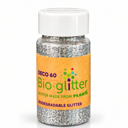 DECO 60 Bioglitter® SPARKLE – biologiškai skaidūs blizgučiai, HALO SILVER 50 g