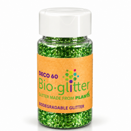 DECO 60 Bioglitter® SPARKLE – biologiškai skaidūs blizgučiai, GREEN 50 g